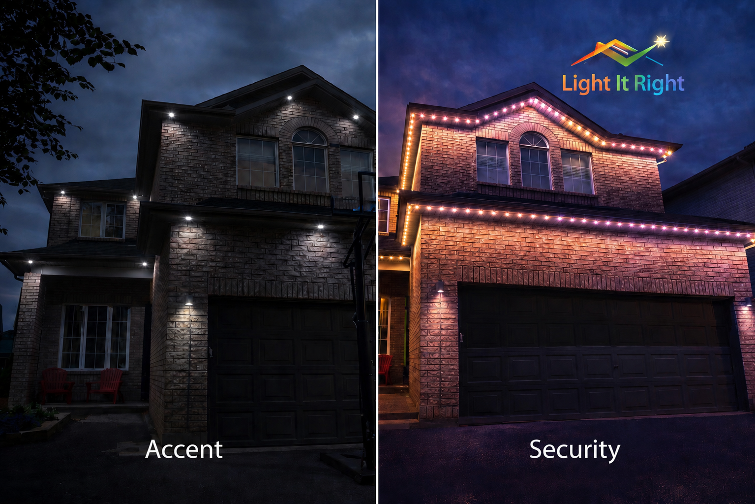 Before and after brick house